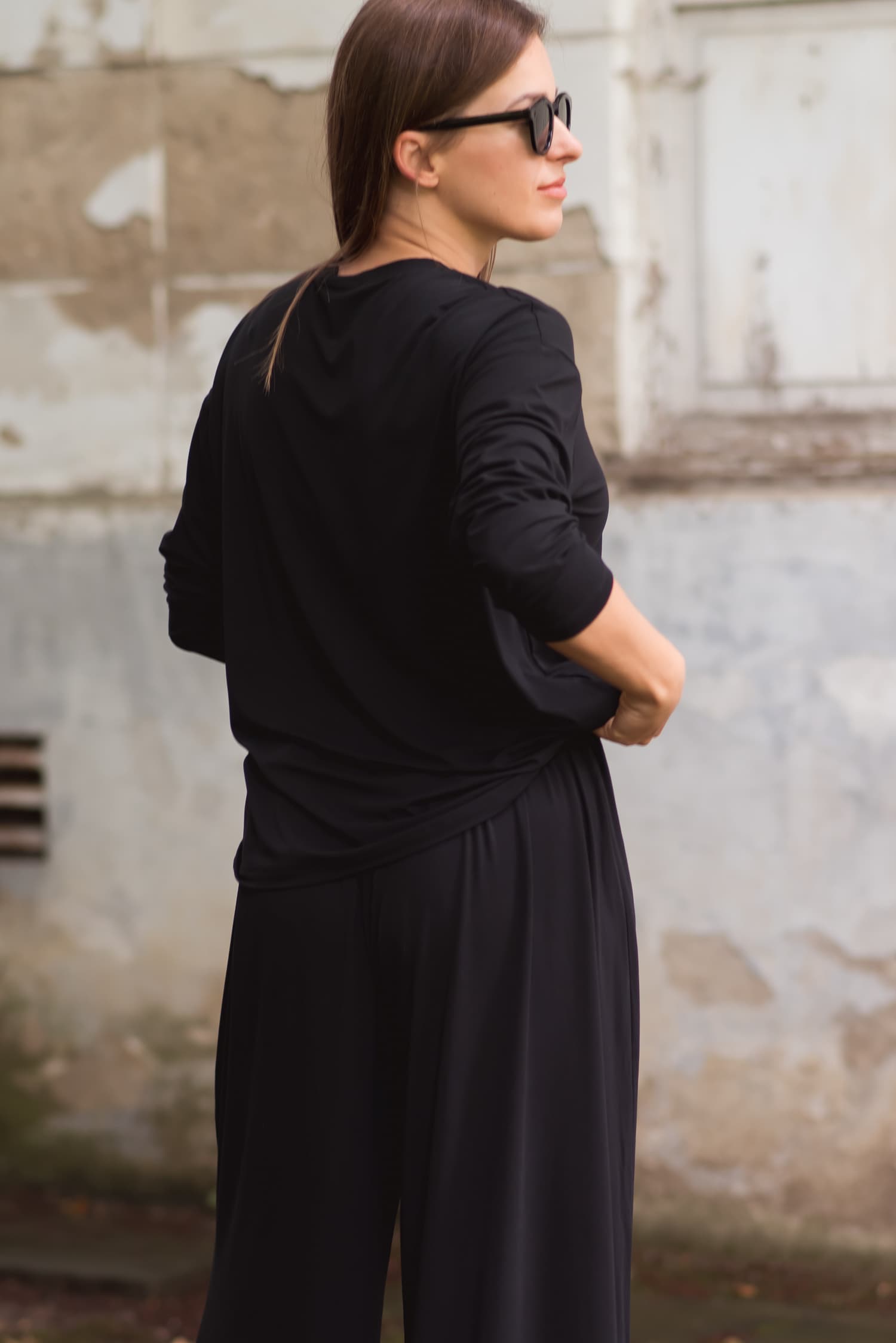 Czarny longsleeve bambusowy Nina - zdjęcie 3