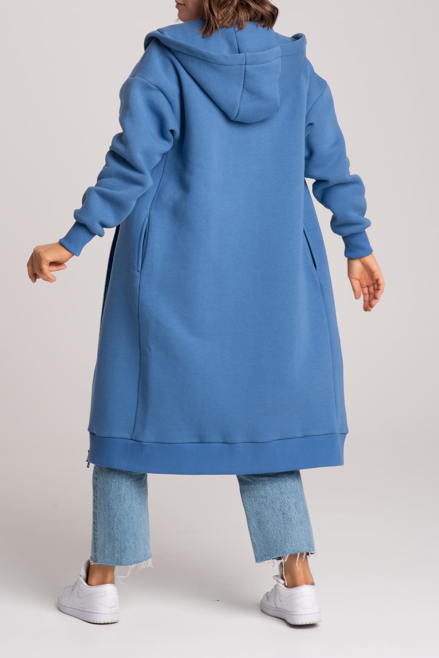 Niebieska zasuwana bluza DŁUGA HISTORIA - zdjęcie 5