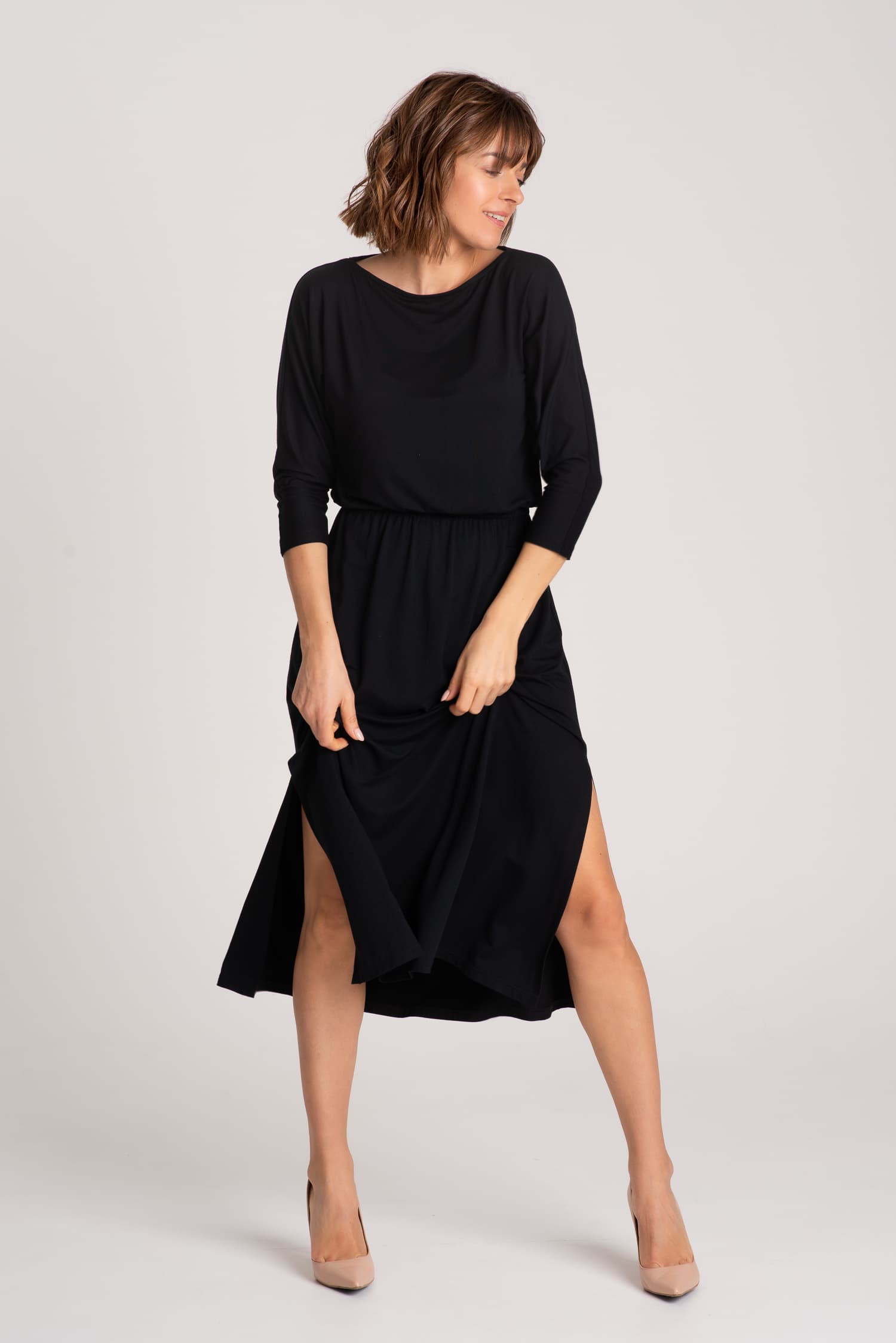 Czarna sukienka z modalu Hot As Hell - zdjęcie 4