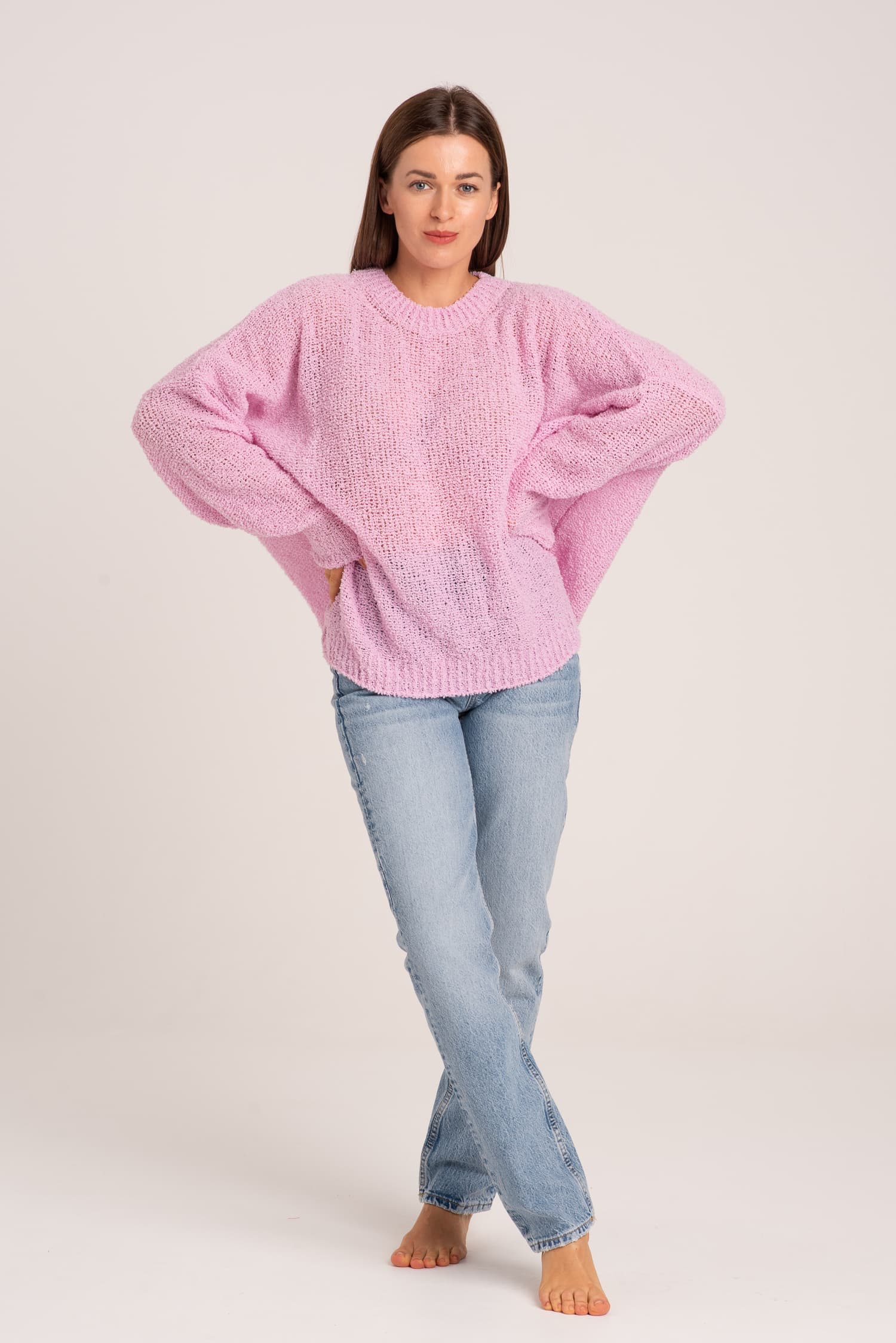 Różowy sweter oversize Suzie - zdjęcie 3