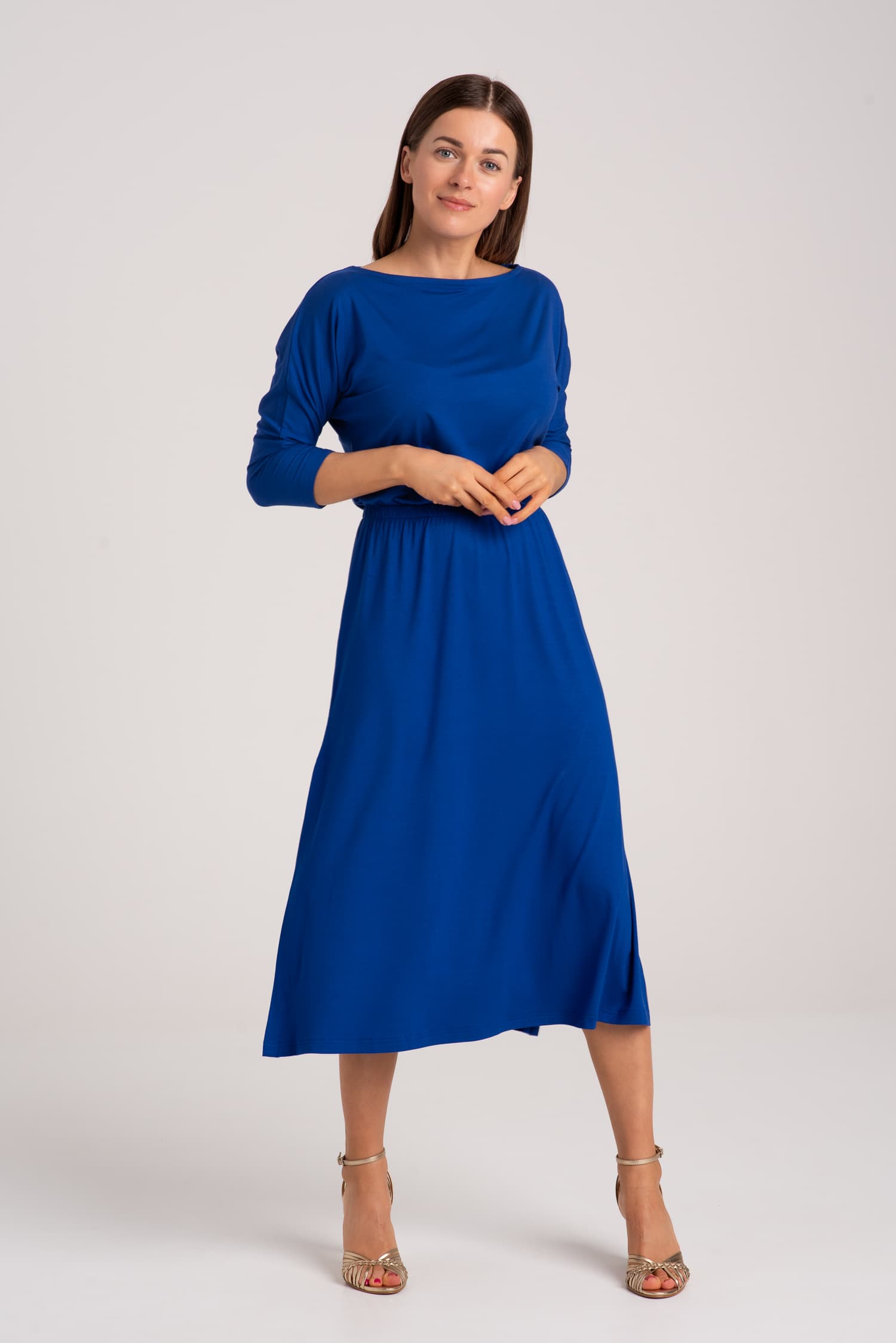 Kobaltowa sukienka z modalu Hot As Hell - zdjęcie 4