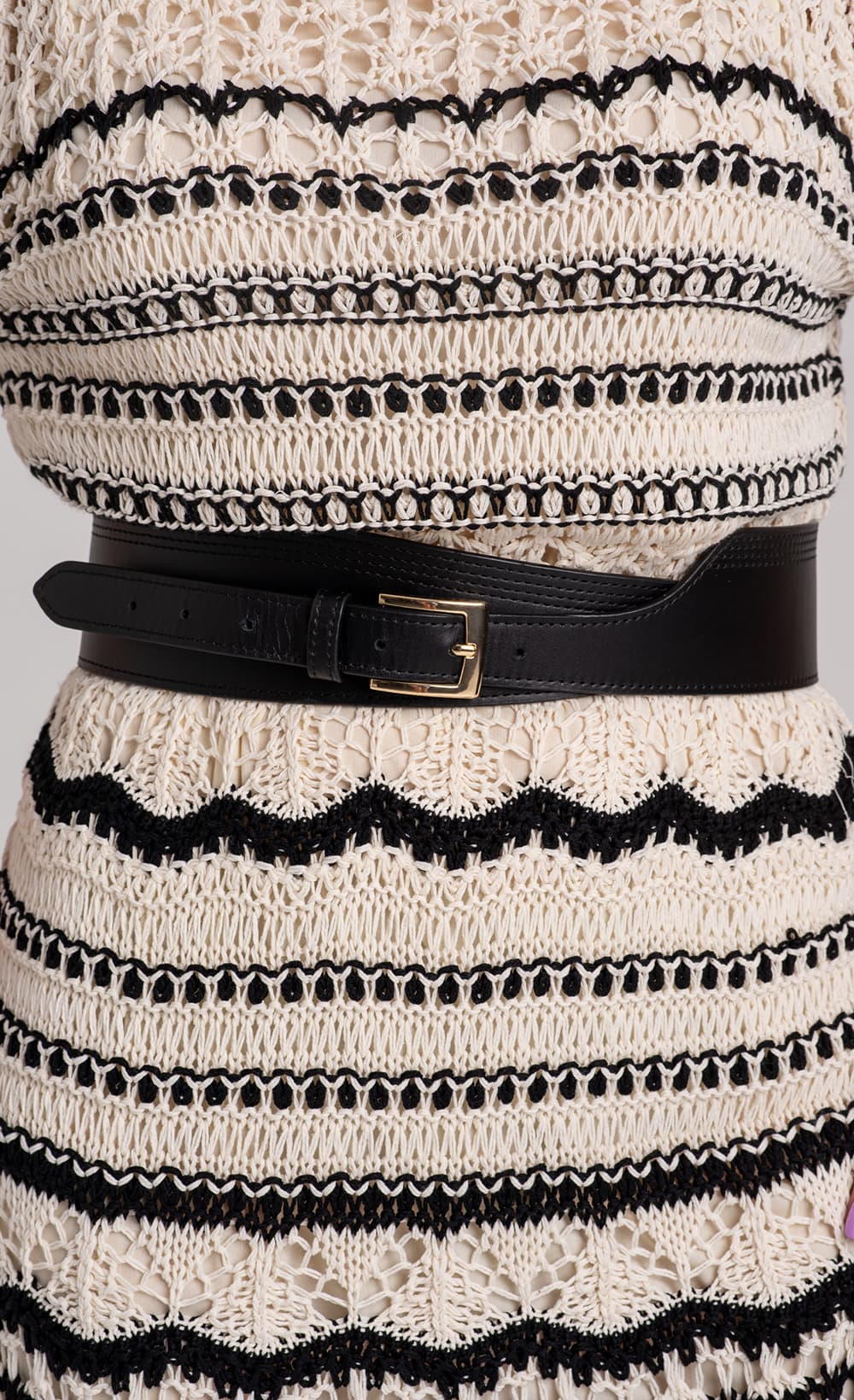 Czarny szeroki pasek skórzany ROZWIĄZŁY - zdjęcie 6