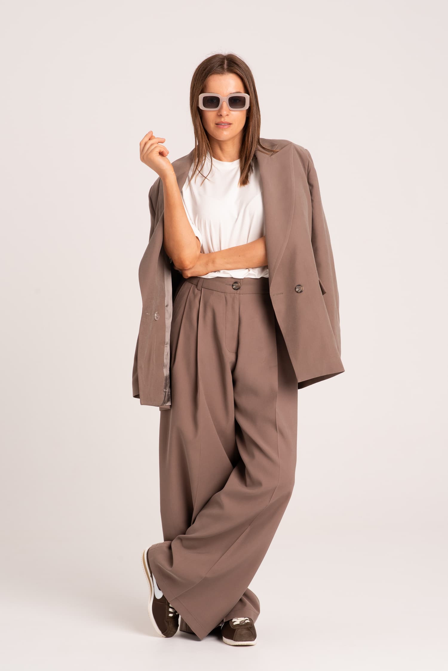 Brązowa marynarka damska oversize Pearl - zdjęcie 4