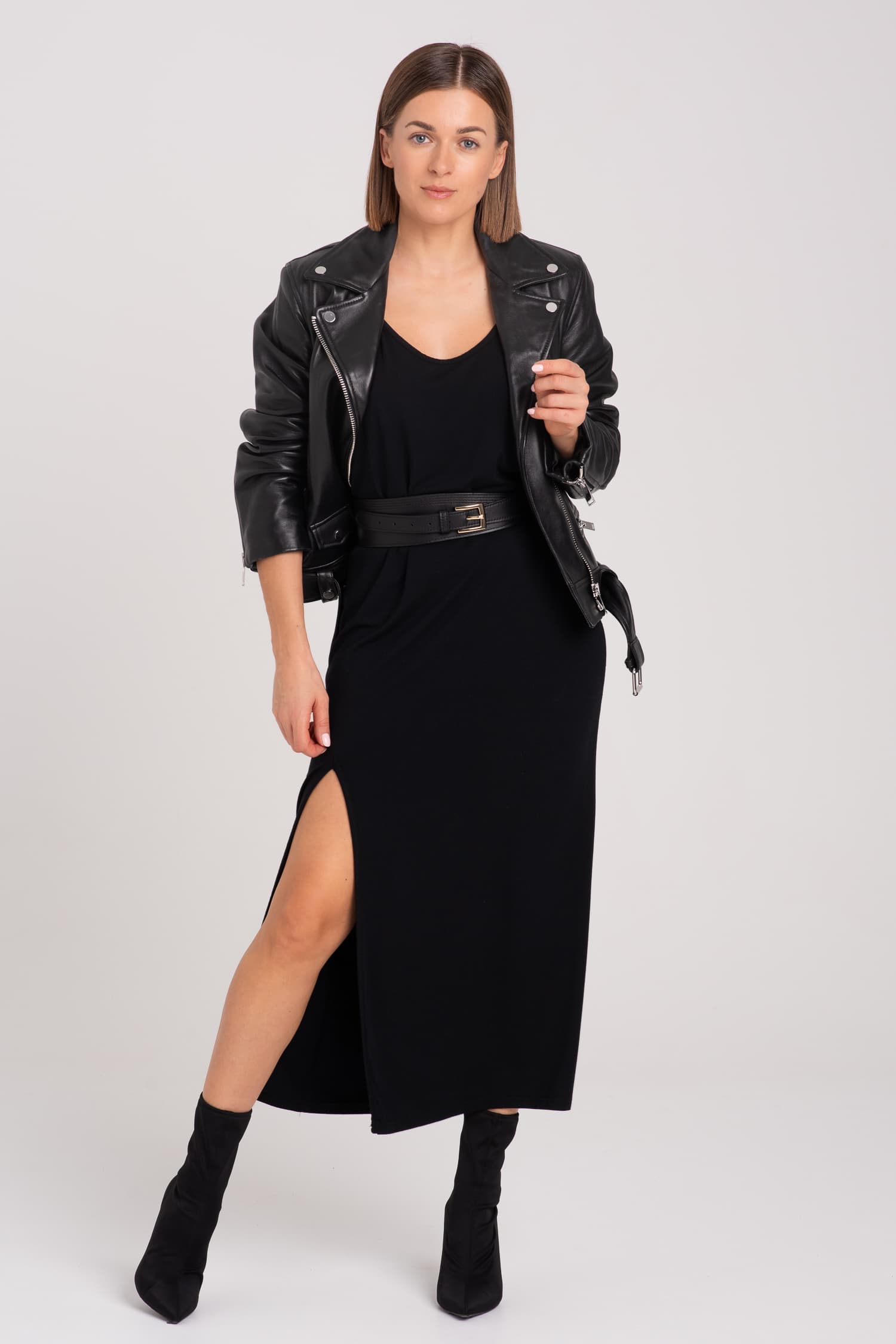 Czarny szeroki pasek skórzany ROZWIĄZŁY - zdjęcie 4