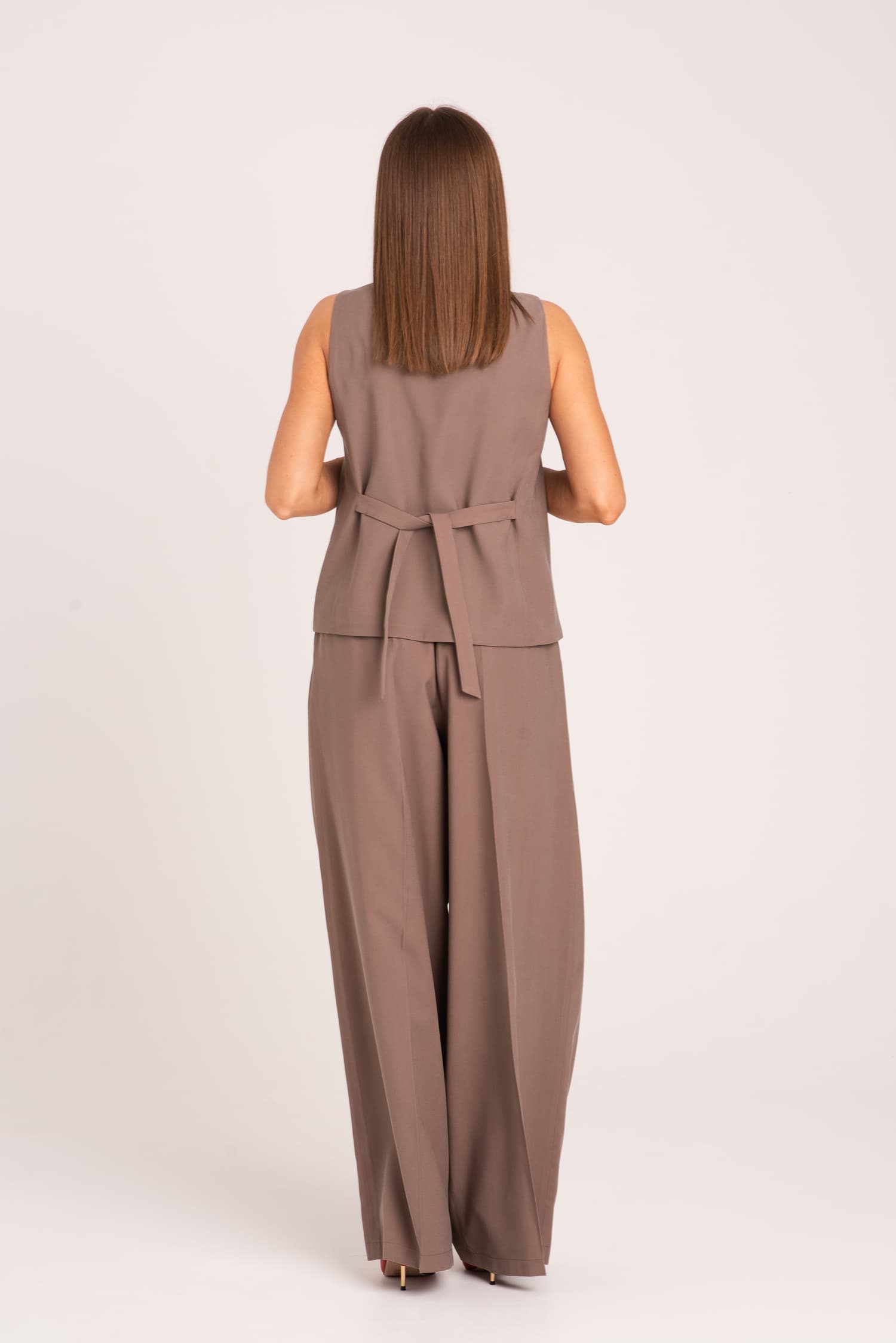 Brązowa kamizelka garniturowa Pearl - zdjęcie 4